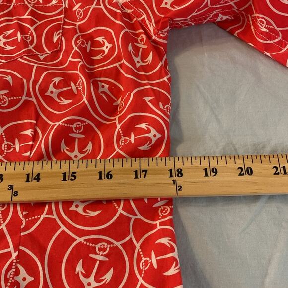 L.L. Bean Pink Nautical Stretch Cotton Shirt Size Medium - Picture 6 of 9